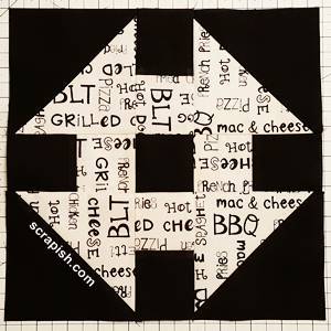 Monkey Wrench Quilt Block Pattern Step 6 Monkey Wrench Quilt Block Pattern Step 6