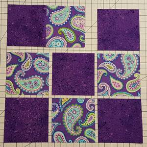 Nine Patch Quilt Block Pattern Step 2c Nine Patch Quilt Block Pattern Step 2c