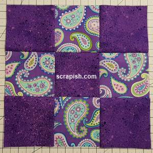 Disappearing Nine Patch Quilt Block Step 1