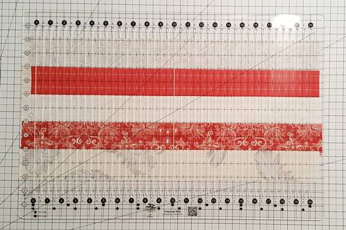 Step 4a Postage Stamp Quilt:Method Two: use a slotted ruler to make the subcuts. Step 4a Postage Stamp Quilt:Method Two: use a slotted ruler to make the subcuts.