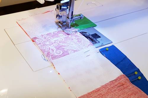 Step 7a Postage Stamp Quilt: Stitch the units of each block together. Step 7a Postage Stamp Quilt: Stitch the units of each block together.