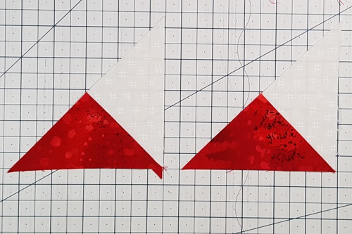 How To Use A Quarter Square Triangle Ruler: ...all of the quarter square triangles will be identical units with fabric placement the same. How To Use A Quarter Square Triangle Ruler: ...all of the quarter square triangles will be identical units with fabric placement the same.