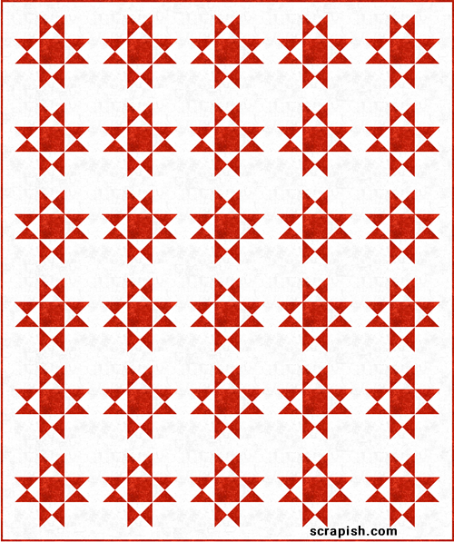Picture of quilt pattern design for the eight pointed star quilt block. Eight Pointed Star Quilt Pattern Idea