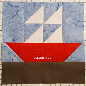 sailboat quilt block pattern Step 8