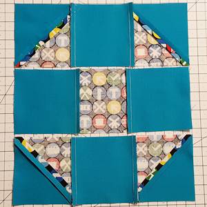 shoo fly quilt block pattern Step 5