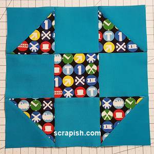 shoo fly quilt block pattern Step 7