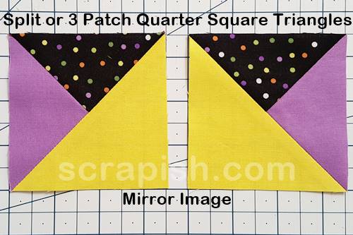 mirror image quarter square triangles A picture of mirror image quarter square triangles.