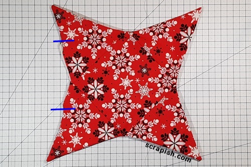 Step 7 Star Table Topper Quilt Pattern: turn the star table topper inside out. Step 7 Star Table Topper Quilt Pattern: turn the star table topper inside out.