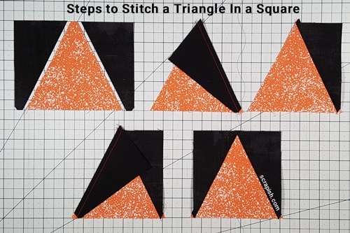 Step 2 Triangle in a Square Star: Cut Triangle in a Square Pieces and make
units. Step 2 Triangle in a Square Star: Cut Triangle in a Square Pieces and make units.