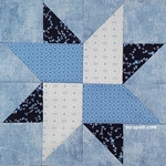 thumbnail picture of a duck tracks quilt block, a star quilt block