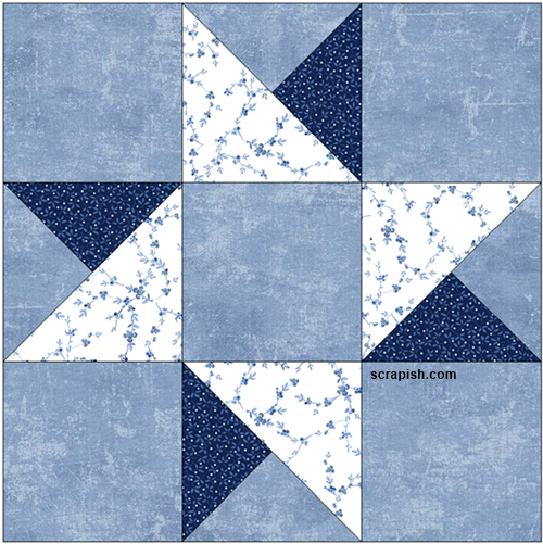 Picture of a Twin Star Quilt Block Picture of a Twin Star Quilt Block