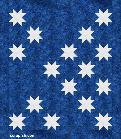 Easy Star Quilt Pattern - Eight Point Star Block - Sawtooth Star